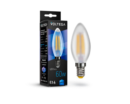 Лампа светодиодная Voltega свеча Candel matt 6W  VG10-C2E14cold6W-F  7045