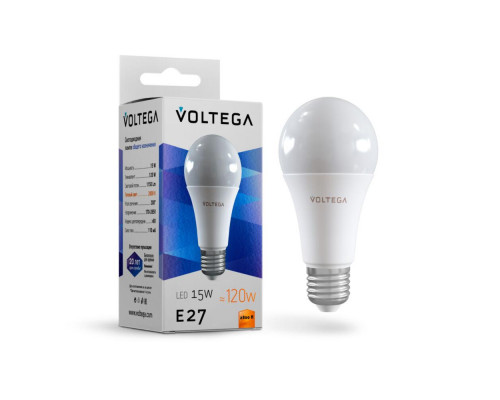 Лампа светодиодная Voltega Е27 General purpose bulb VG2-A60E27warm15W  7156