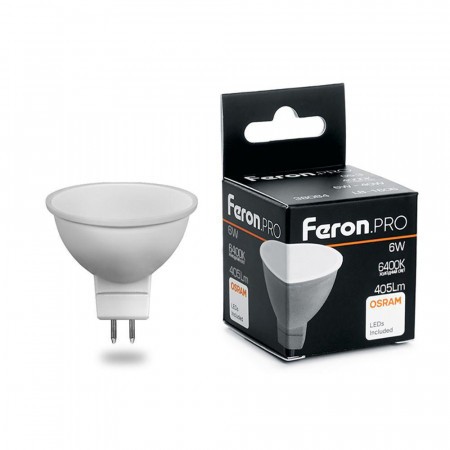 Лампа светодиодная Feron.PRO LB-1606 MR16 G5.3 6W 6400K OSRAM LED