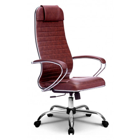 Кресло офисное Комплект 6, темно-коричневый, кожа