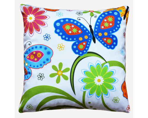 Декоративная подушка Бабочки, мебельный хлопок