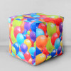 Пуфик-кубик Воздушные шары, мебельный хлопок