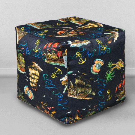 Пуфик-кубик Морское приключение, мебельный хлопок