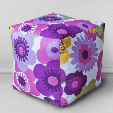 Пуфик-кубик Пуэрто Плата фиолетовый, мебельный хлопок