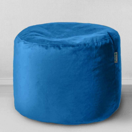 Пуфик Цилиндр Сине-голубой, мебельная ткань