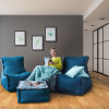 Бескаркасный модульный диван, 3 секции Лофт-Элит Грифельный-ментол-лисий, микровельвет