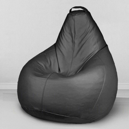 Кресло-мешок груша Черный, размер ХХL-Стандарт, экокожа