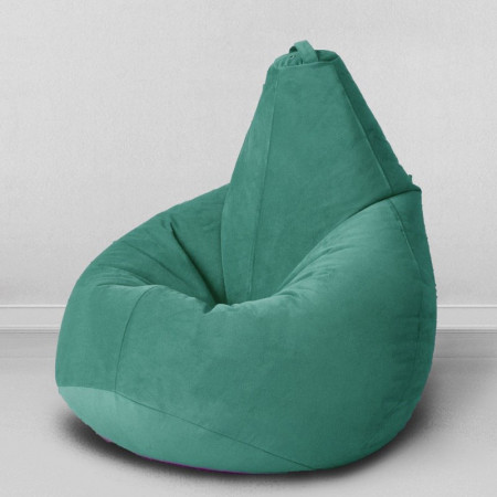 Кресло-мешок груша Темный ментол, размер ХХL-Стандарт, мебельный велюр