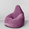Кресло-мешок груша Сирень, размер L-Компакт, мебельный велюр
