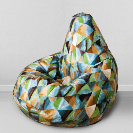 Кресло-мешок груша Твинкли, бирюза, размер L-Компакт, мебельный велюр