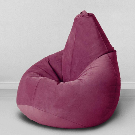 Кресло-мешок груша Незрелая слива, размер L-Компакт, мебельный велюр