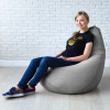 Кресло-мешок груша Сталь, размер ХХL-Стандарт, мебельный велюр