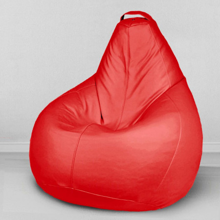 Кресло-мешок груша Красный, размер ХXХL-Комфорт, экокожа
