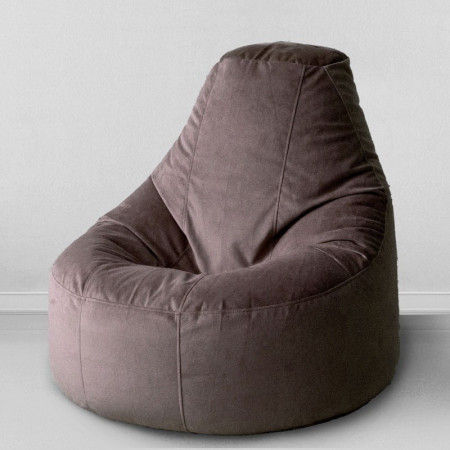 Кресло-пуф Люкс Горький шоколад, размер XХХL-Комфорт, мебельный велюр