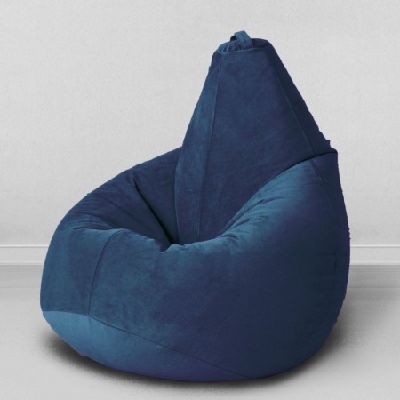 Кресло-мешок груша Морская глубина, размер L-Компакт, мебельный велюр
