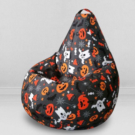 Кресло-мешок груша Хеллоуин Тыква, размер ХХL-Стандарт, мебельный хлопок