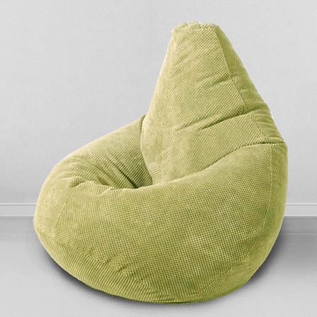 Кресло-мешок груша Салатовый, размер ХХXL-Комфорт, объемный велюр