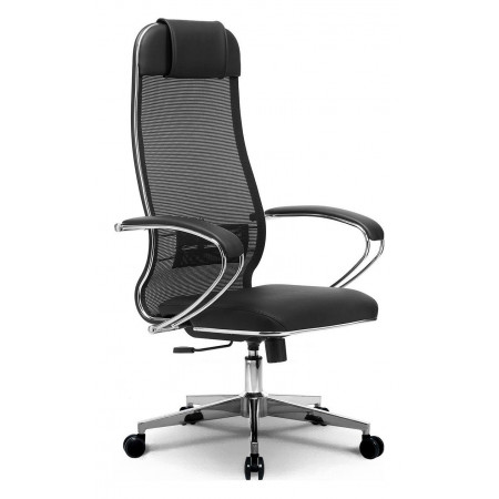 Кресло офисное Комплект 5.1, черный, кожа, сетка
