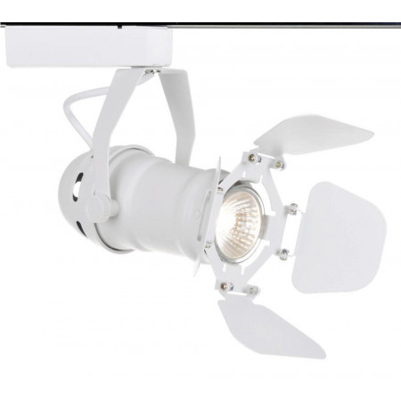 Трековый светильник свободного перемещения (на шину) arte lamp a5319pl-1wh track lights 1xgu10 50w 220v ip20