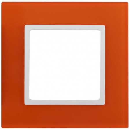 14-5101-22 ЭРА Рамка на 1 пост, стекло, Эра Elegance, оранжевый+бел