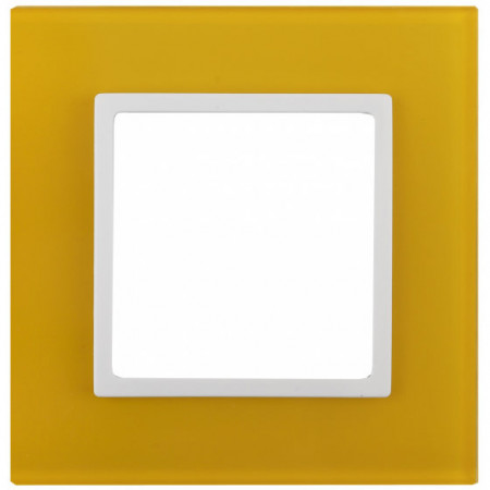 14-5101-21 ЭРА Рамка на 1 пост, стекло, Эра Elegance, жёлтый+бел