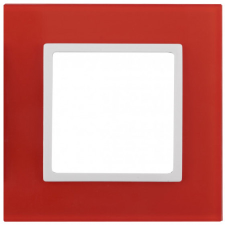 14-5101-23 ЭРА Рамка на 1 пост, стекло, Эра Elegance, красный+бел