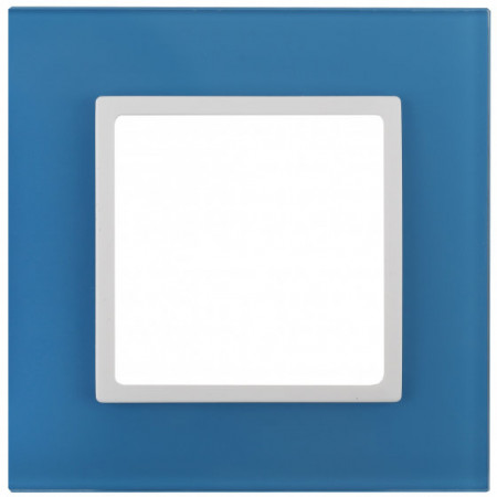 14-5101-28 ЭРА Рамка на 1 пост, стекло, Эра Elegance, голубой+бел