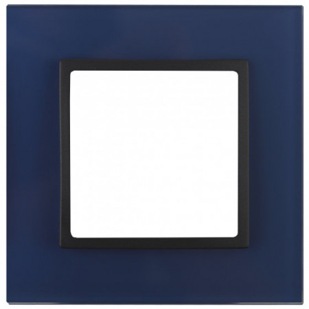 14-5101-29 ЭРА Рамка на 1 пост, стекло, Эра Elegance, синий+антр