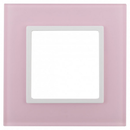 14-5101-30 ЭРА Рамка на 1 пост, стекло, Эра Elegance, розовый+бел