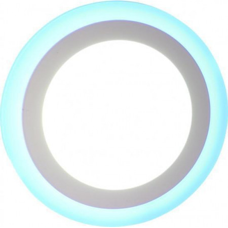 Панель светодиод. 3W+3W 4000K+BLUE встраиваемая с подсветкой круг  VP0035