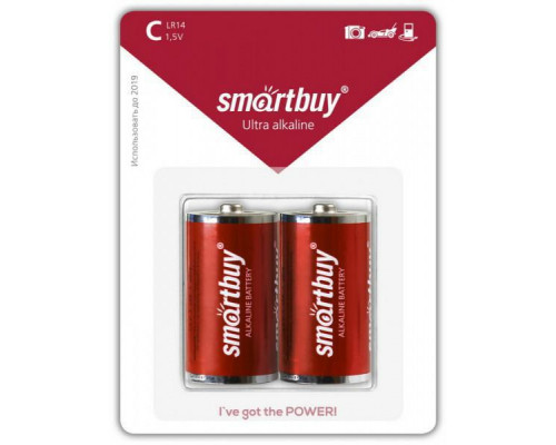 Батарейка алкалиновая smartbuy lr14/2b (24/192) (sbba-c02b)