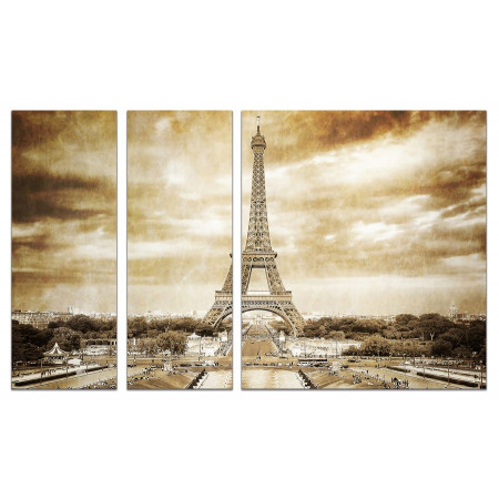Модульная картина "Париж в бежевых тонах" из 3х частей 80х140 VJ500