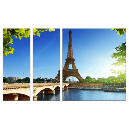 Модульная картина "Великолепный Париж" из 3х частей 80х140 VJ480