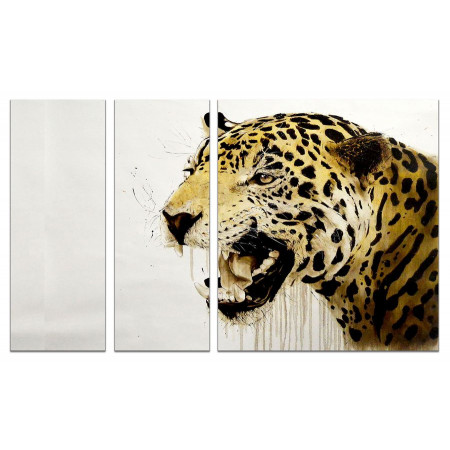 Модульная картина "Грозный леопард" из 3х частей 80х140 VJ352