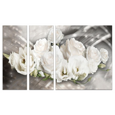 Модульная картина "Белоснежные розы" из 3х частей 80х140 VJ317