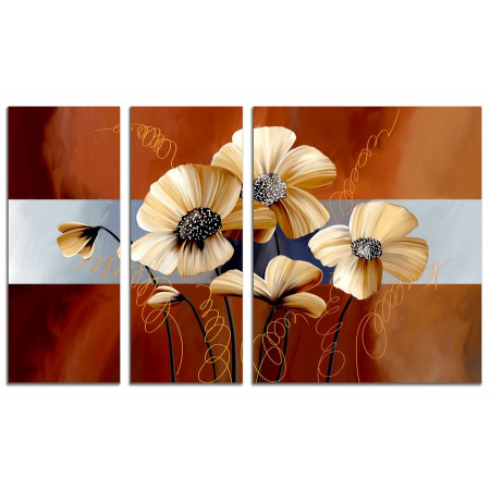 Модульная картина "Маки в пастельных тонах" из 3х частей 100х60 VS97
