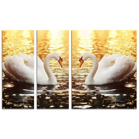 Модульная картина "Сказочно красивые лебеди" из 3х частей 100х60 VS726