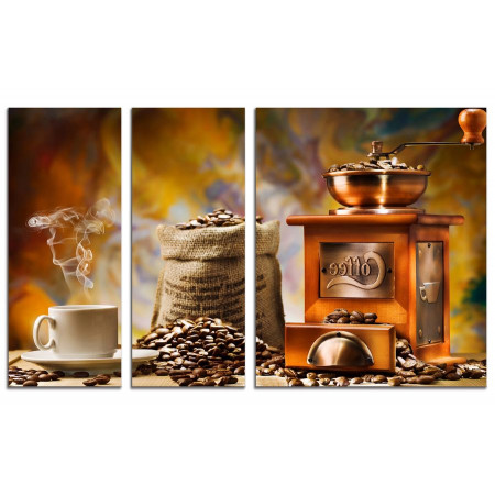 Модульные картина "Аромат кофе" из 3х частей 100х60 VS712