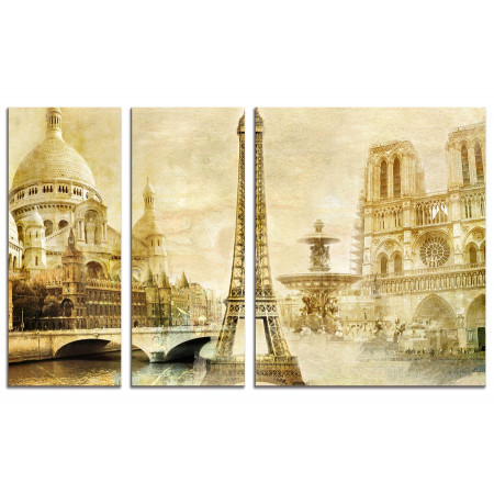 Модульная картина "Красивый Париж" из 3х частей 100х60 VS572