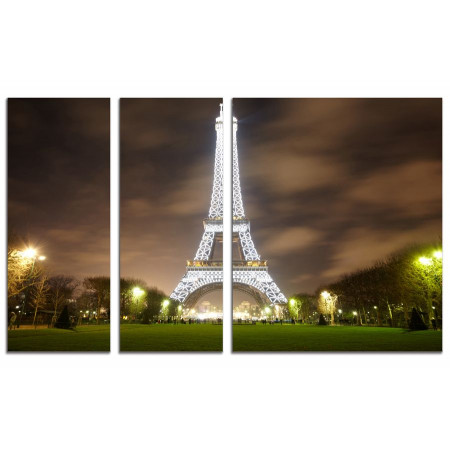 Модульная картина "Ночной Париж" из 3х частей 100х60 VS567