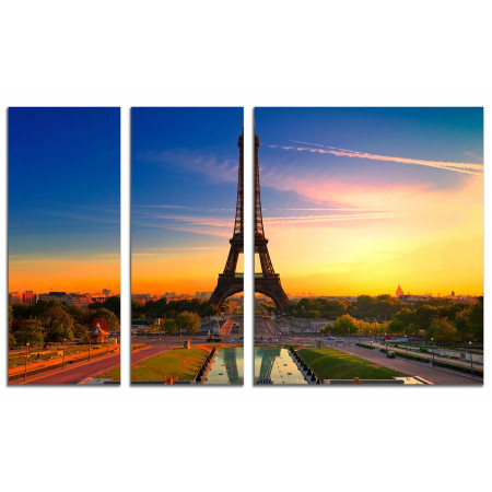 Модульная картина "Париж на закате" из 3х частей 100х60 VS505