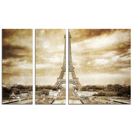 Модульная картина "Париж в бежевых тонах" из 3х частей 100х60 VS500