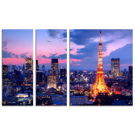 Модульная картина "Рассвет в Париже" из 3х частей 100х60 VS483