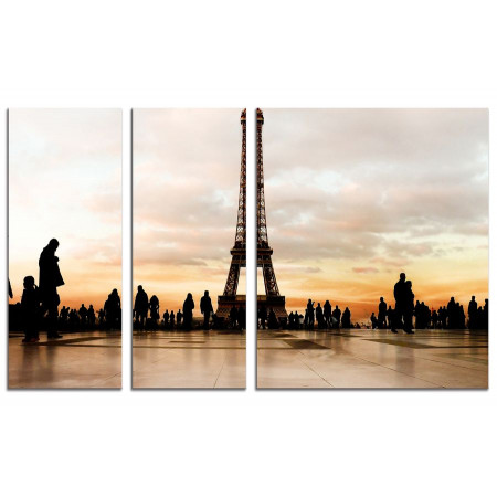 Модульная картина "Прогулки по Парижу после заката" из 3х частей 100х60 VS464