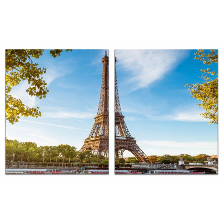 Модульная картина "Париж,Эйфелева башня" из 2 х частей 60х100 GT663