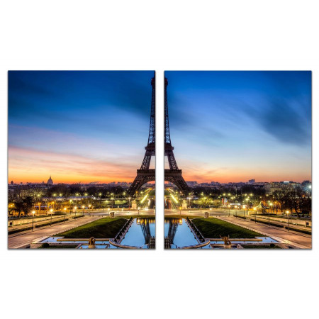 Модульная картина "Вечерний Париж" из 2 х частей 60х100 GT662