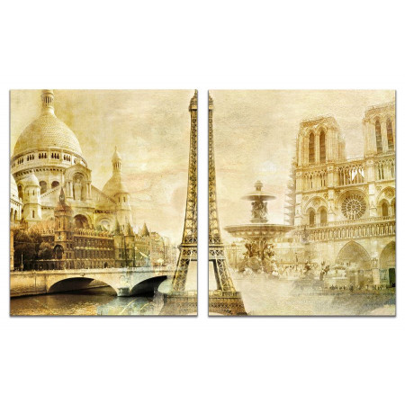 Модульная картина "Красивый Париж" из 2 х частей 60х100 GT572