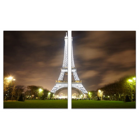 Модульная картина "Ночной Париж" из 2 х частей 60х100 GT567
