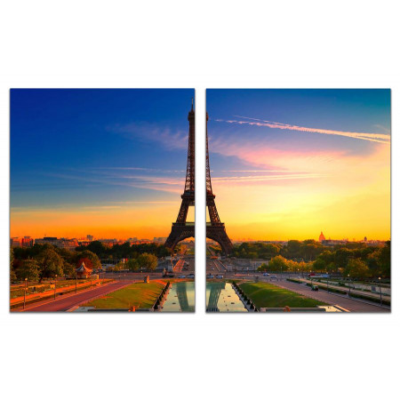 Модульная картина "Париж на закате" из 2 х частей 60х100 GT505