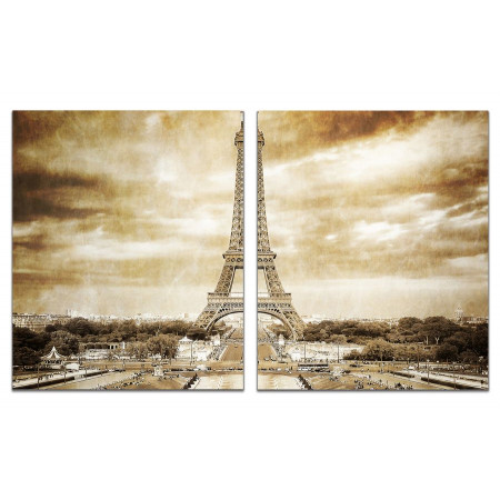 Модульная картина "Париж в бежевых тонах" из 2 х частей 60х100 GT500